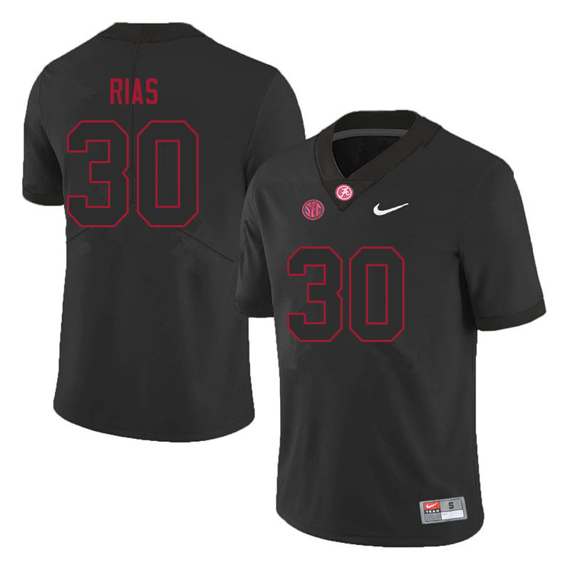 Men #30 DJ Rias Alabama Crimson Tide College Football Jerseys Sale-Black